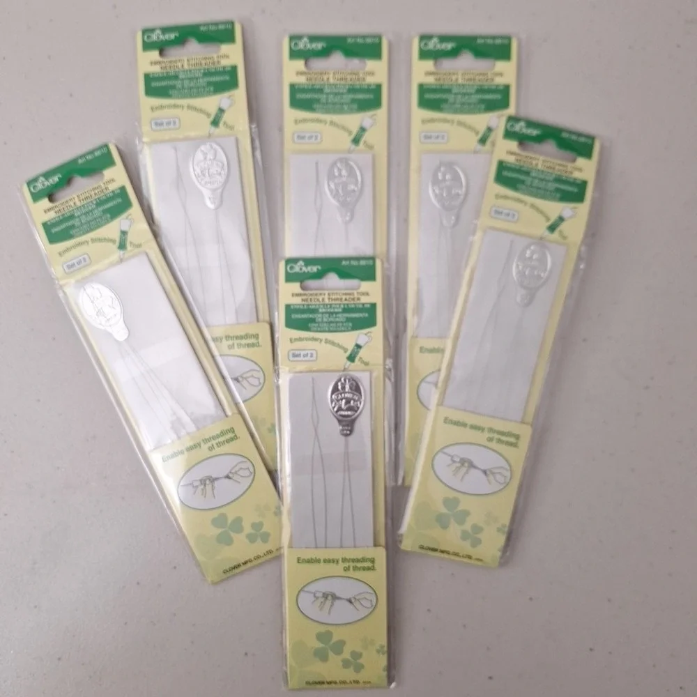 Clover Embroidery Stitching Tool Needle Threaders 2 Per Pack, Set of 6, JAPAN